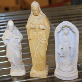 Three Religious Chalk Figurines Description