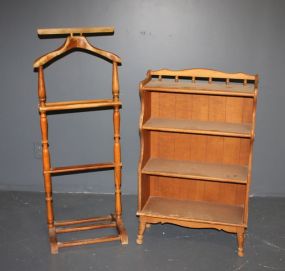One Coat Rack and One Three Shelf Cabinet Description