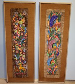 Pair of Paintings on Bark
