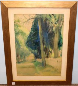 Watercolor of Trees by Karl Wolfe