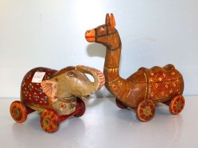 Vintage Handpainted Wood Pull Toys