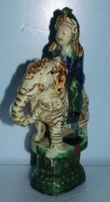Antique Ceramic Roof Tile Figurine