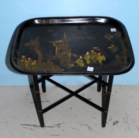 Lacquer Base Oriental Tea Table