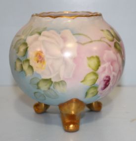 Artist Signed Victorian Rose Bowl