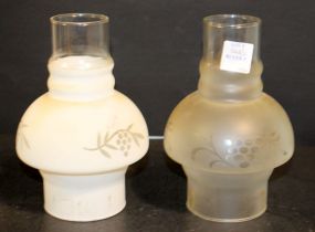 Two Vintage Etched Shades