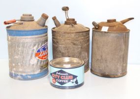 Three Vintage Cans and City Club Coffee Can