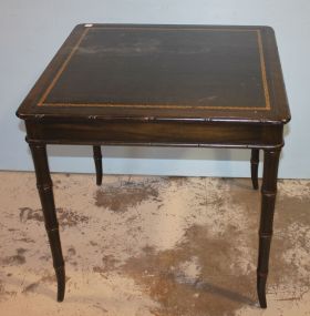 Regency Leather Top Card Table