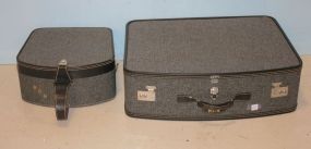 Two Pieces of Tweed Hartman Luggage from Mori's