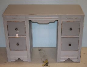 Hand Brushed Distressed Painted Kneehole Desk