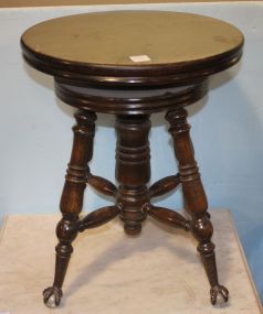 Walnut Ball and Claw Swivel Piano Stool