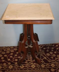 Walnut Eastlake Marble Top Table