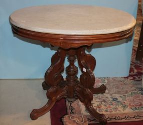 Victorian Walnut Marble Top Table