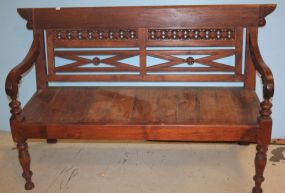 Reproduction Teakwood Hall Settee