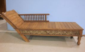 Reproduction Teakwood Recamier or Recliner