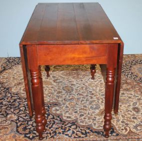 Early Cherry Reeded Leg, Gate Leg Drop Leaf Table