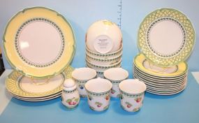 Set of "French Garden Orange" Villeroy & Boch Dishes, and a Set of "French Garden Fleurence" Villeroy & Boch Dishes