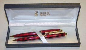 Set of Ruby Gold Bill Blass Pen Set