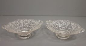 Two Rosepoint Bon Bon Dishes