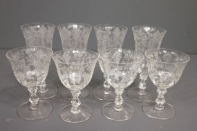Set of Cambridge Glass Wine Glasses