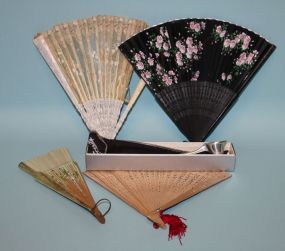 Four Fans and Silver Candle Snuffer