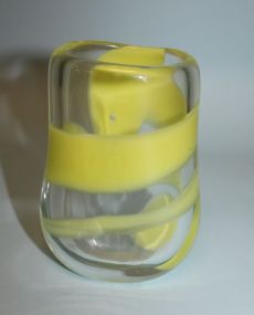 Studio Art Glass Vase, Artist Signed Susan B. Ford 1984