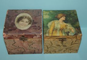 Two Vintage Wood Collar Boxes