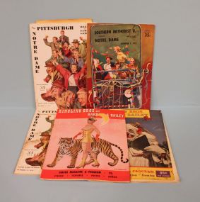 Five 1950's Football Programs