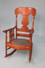 Circa 1900 Heavy Oak Rocker