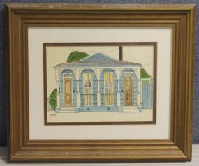 Watercolor of New Orleans House, Bluma K (Bluma Klein)