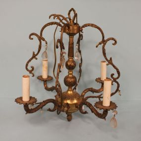 Four Light Brass Chandelier