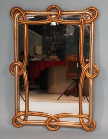 Wall Mirror with Gold and Brass Loop Resin Frame