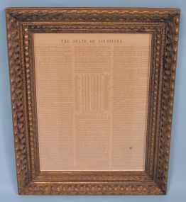 Framed Geographical Article On The State of Louisiana