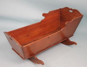 Early 1800's Walnut Rocking Baby Cradle