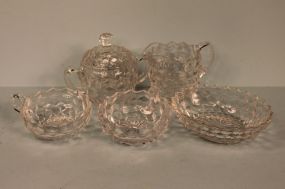 Group of Five Glass Pieces, Fostoria Style