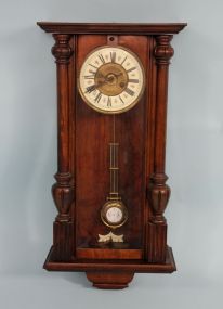 Walnut Cased Clock with Porcelain Face