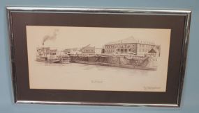 Black and White Print of Front Street Greenwood, MS; Circa 1928