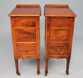 Pair of Three Drawer Stands with Rollers On Legs