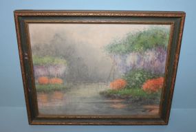 Small Watercolor Landscape, signed Yomoga