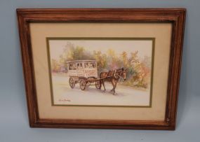 Watercolor of "Roman Candy Company" Cart, Alice Boelens (American 1868-1939)