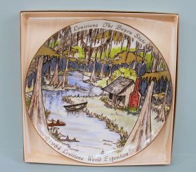 1984 World Exposition Louisiana Hand Painted Plate