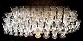 Set of American Cut Glass Stemware