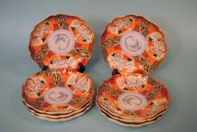 Set of Eight Japanese Ko - Imari Plates, Cranes, Andrea/Sadek