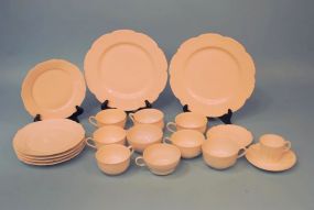 Eighteen Piece White Porcelain Dinner Set
