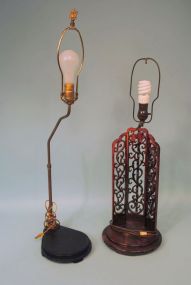 Two Lamp Stands for Vase Display