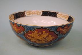 Arita Gold Imari Hand Painted Contemporary Punch Bowl