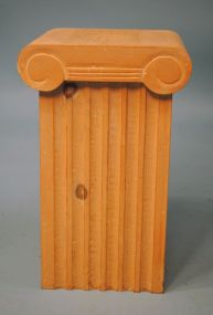 Carved Pickled Pine Ionic Column Pedestal Table