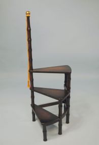 Mahogany Faux Bamboo Library Steps