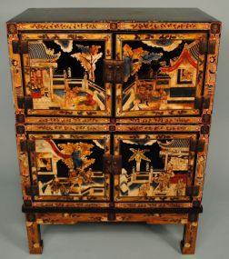 Chinese Lacquer Hand-Painted Cabinet