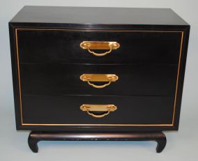 Mid-Century Modern Black Lacquer Chest, "America of Martinsville"