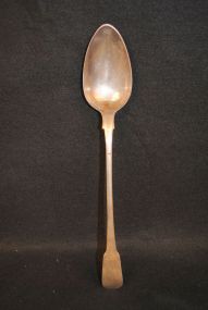 c1801 English 12" Sterling Silver Stuffing Spoon, C & TB Barker